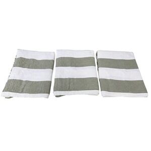 GreenRow Bundle of 3 Standard 100% Cotton Gauze‎ Reversible Striped Pillow Shams